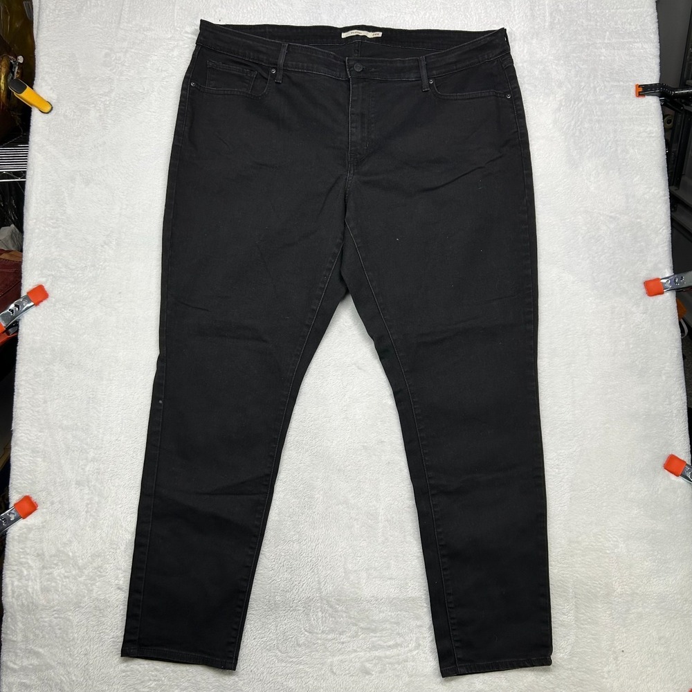 Levi's 711 Skinny Jeans Womens 24W Black Denim Stretch High Rise Zip Fly - 42X30